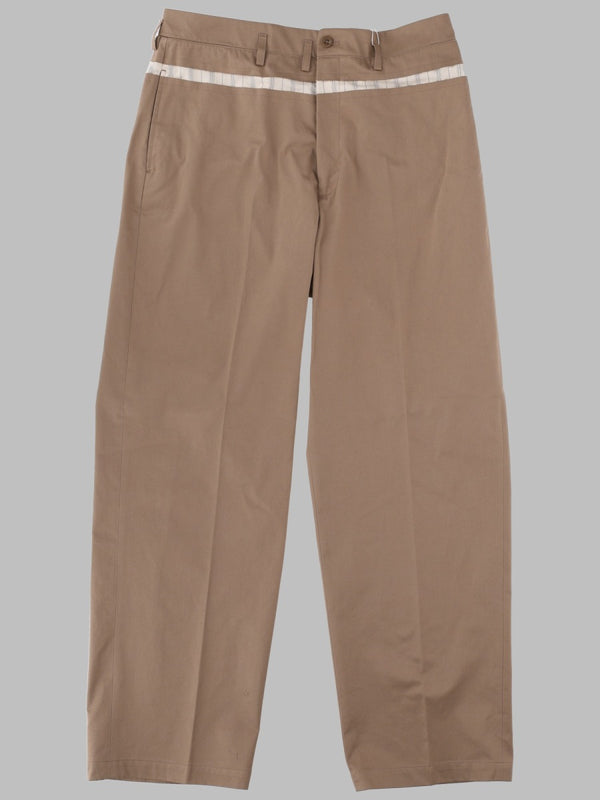 Trousers Wide-Leg Waxed Cotton Beige