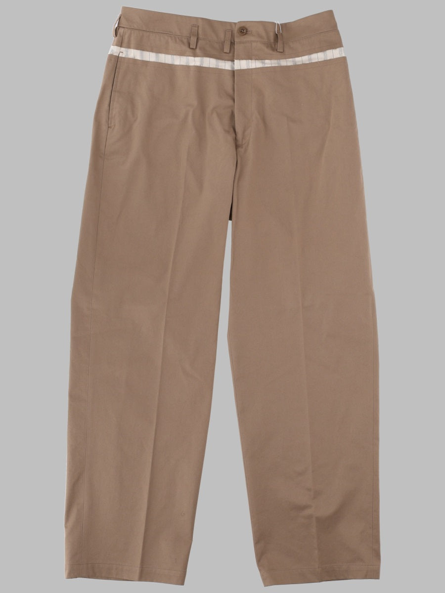 Trousers Wide-Leg Waxed Cotton Beige