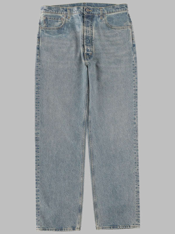 Straight-Leg Jeans With Tape Denim Cotton
