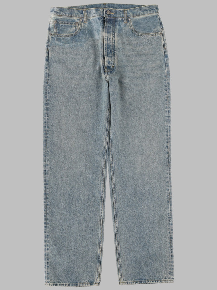 Straight-Leg Jeans With Tape Denim Cotton