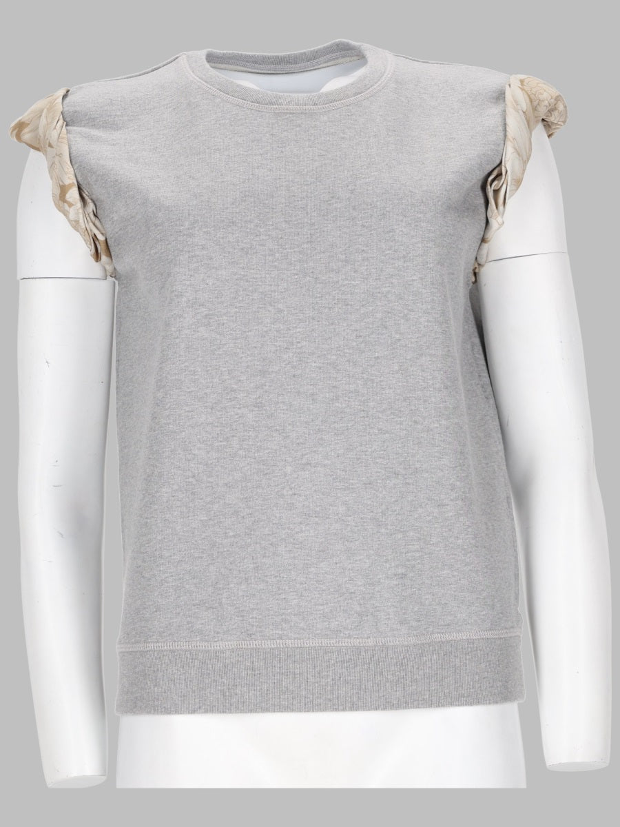 Short-Sleeve Sweatshirt Grey Cotton Sweatshirts