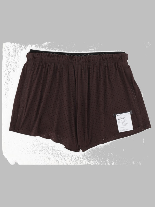 Shorts Perforated Technical Fabric Brown Polyamide