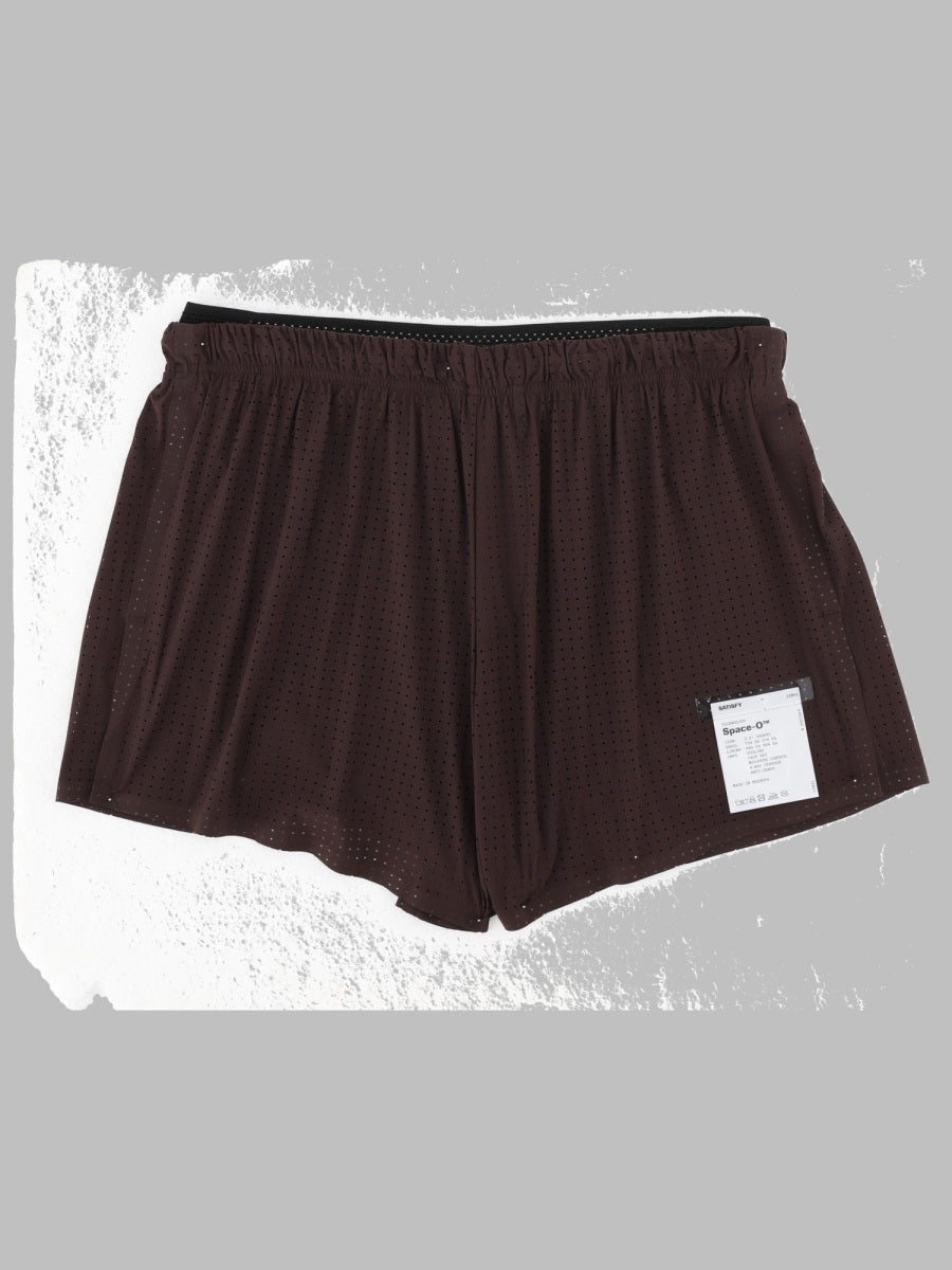 Shorts Perforated Technical Fabric Brown Polyamide