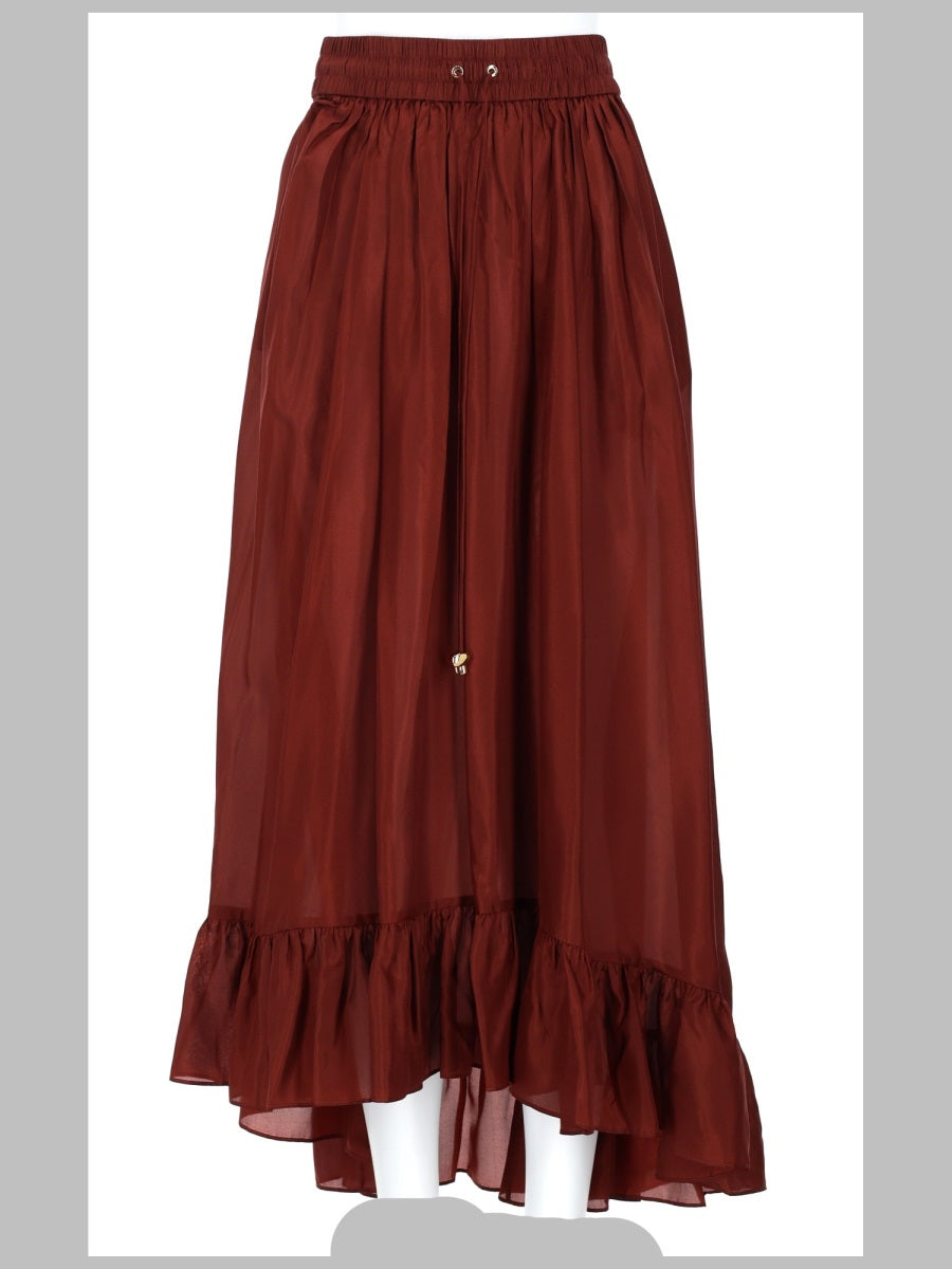 Maxi Skirt Aster Red Silk