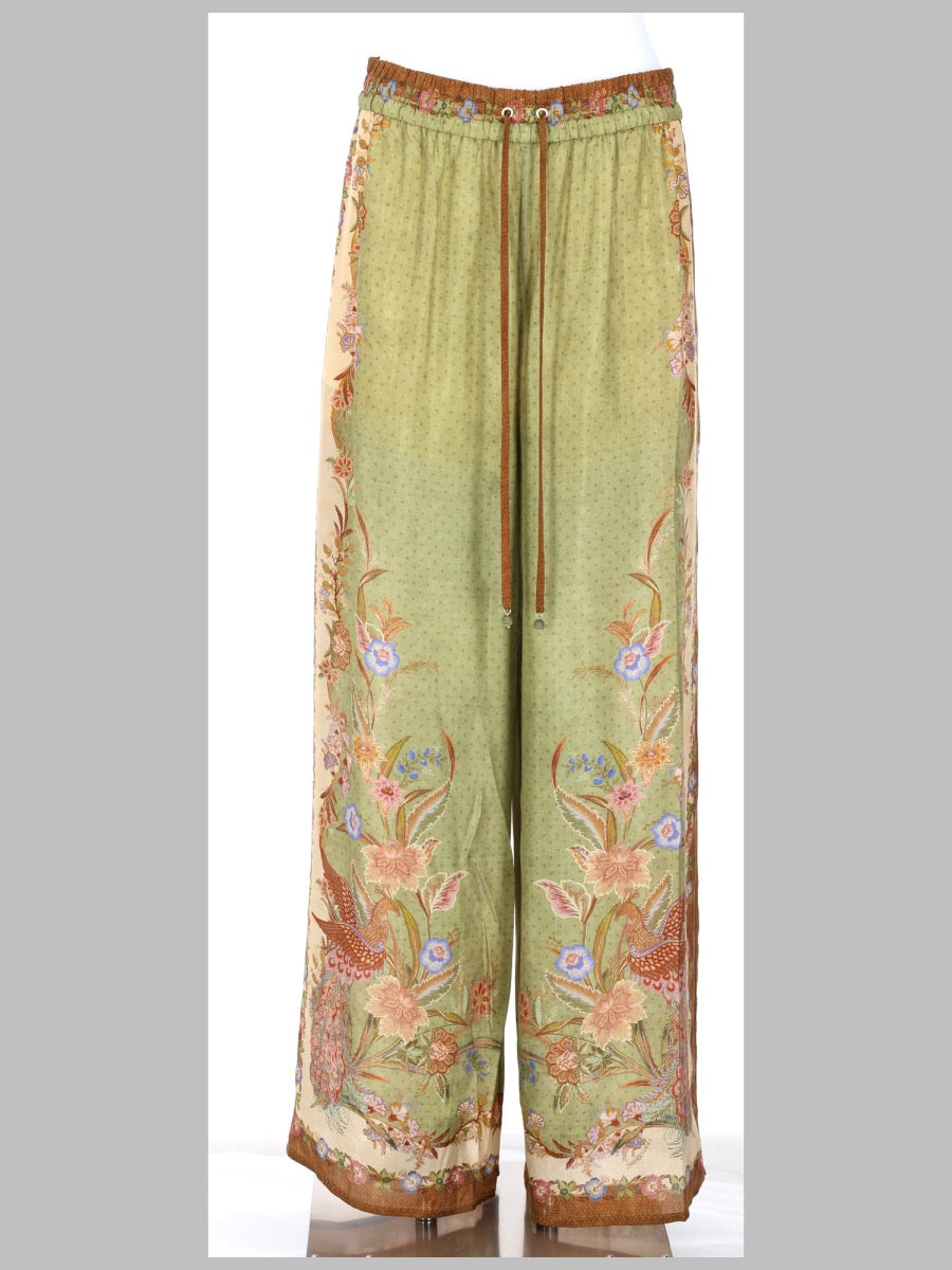 Trousers Indra Green Silk