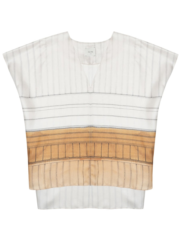 Silk V-Neck Blouse Multicolour