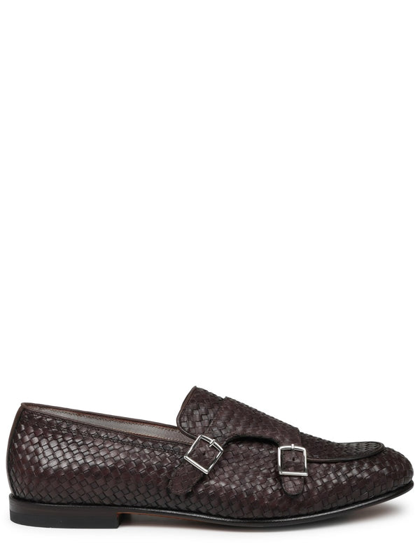 Leather Loafers Mirto Intrecciato Dark Brown Calf