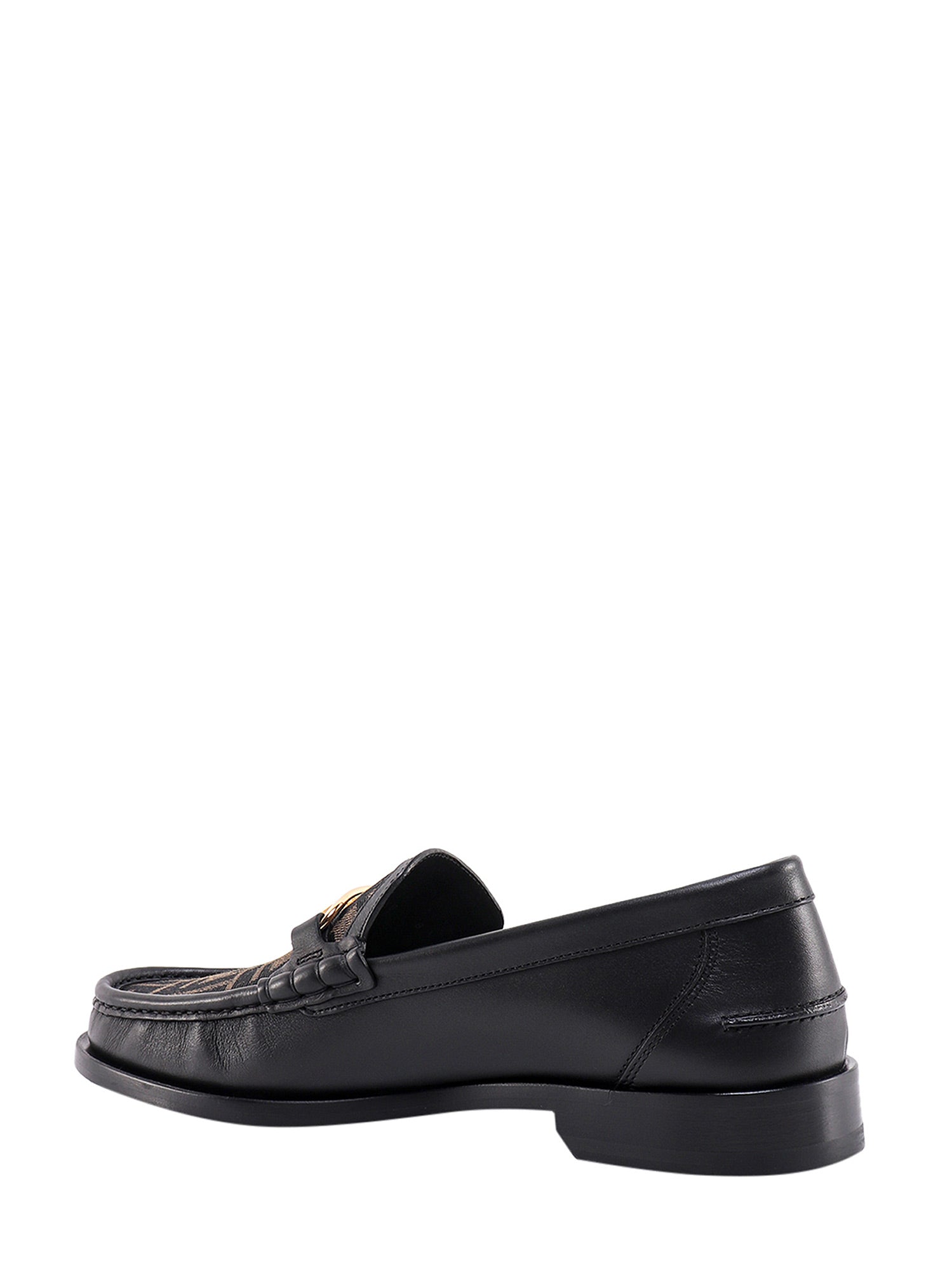 Fendi Flat shoes Tabacco Nero+nero Pelle/canvas