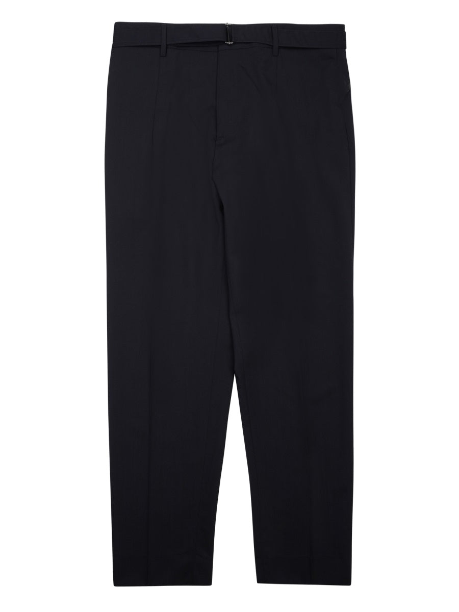 Trousers Blue Wool-Blend Wool Polyester Elastane