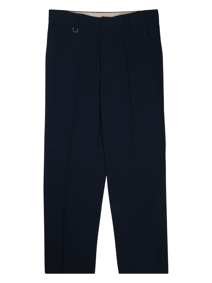 Chino Trousers Loose Fit Blue Cotton
