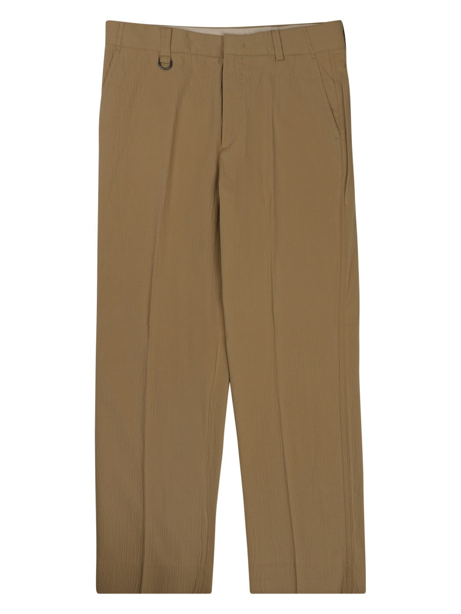 Chino Trousers Loose Fit Beige Cotton