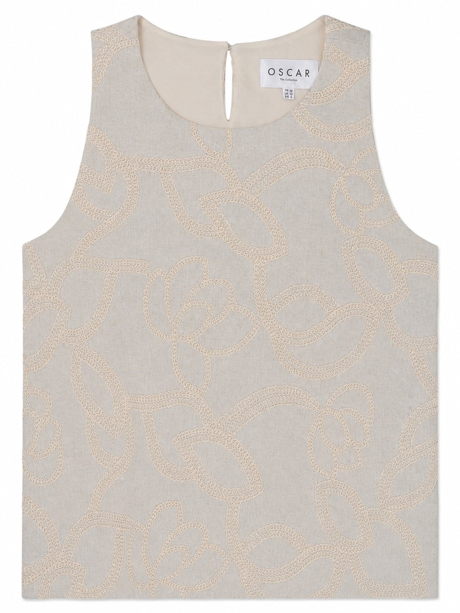 Top Tita Beige Linen / Ramie Polyester Tops