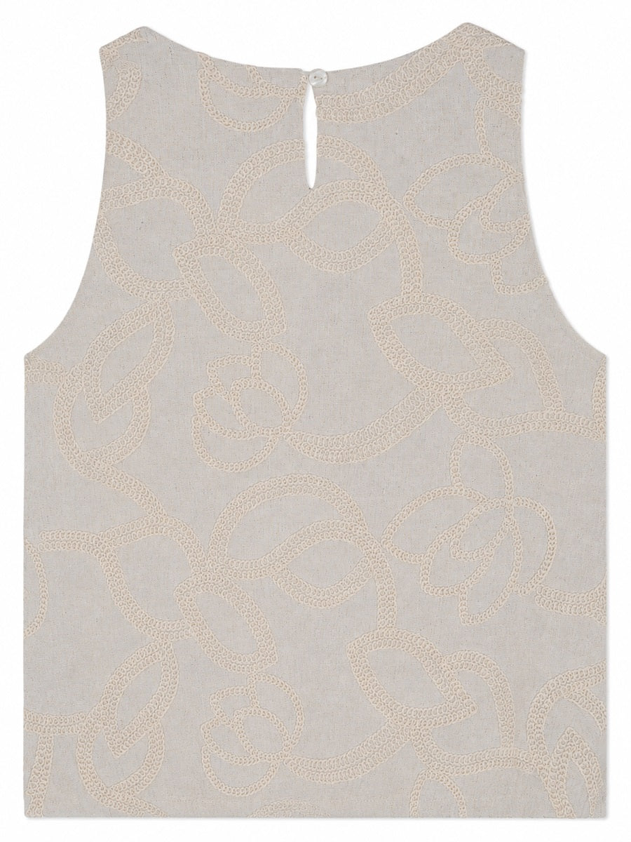 Top Tita Beige Linen / Ramie Polyester Tops