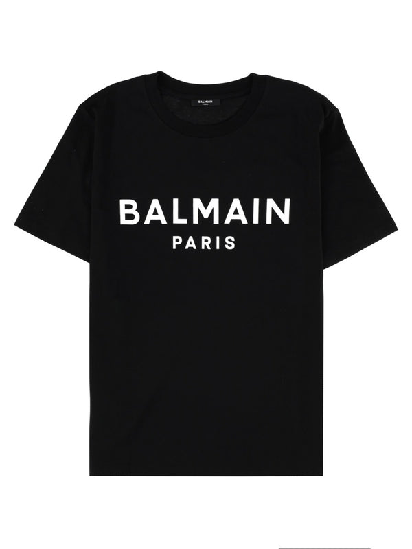 T-Shirt With Logo Print Black Cotton T-shirts