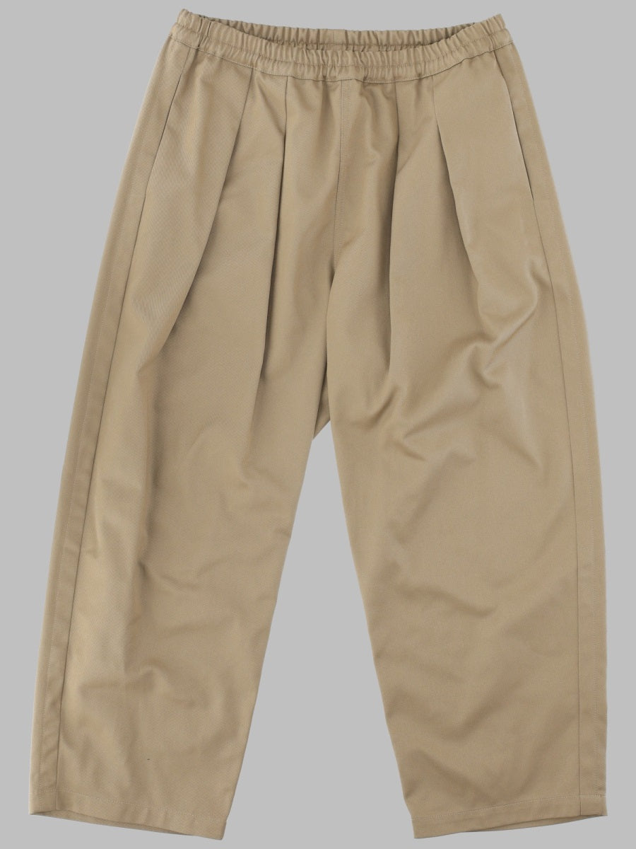 Cotton Trousers Low-Crotch Beige Polyester