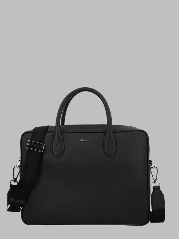 Document Case Northon Black Leather Bonded Handbags