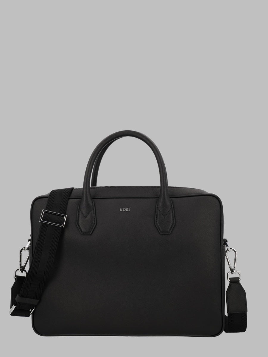 Document Case Northon Black Leather Bonded Handbags