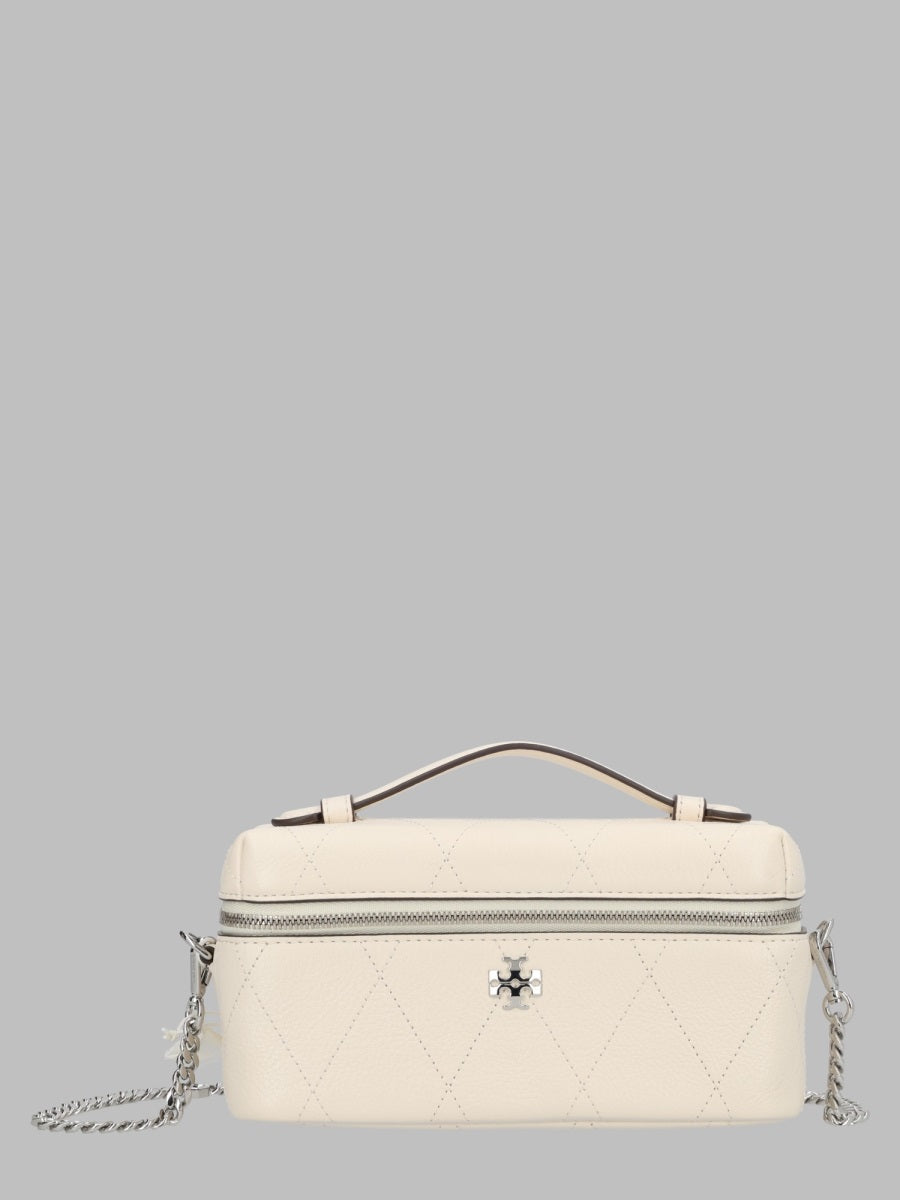 Shoulder Bag Charlie East-West Ivory Leather Cow