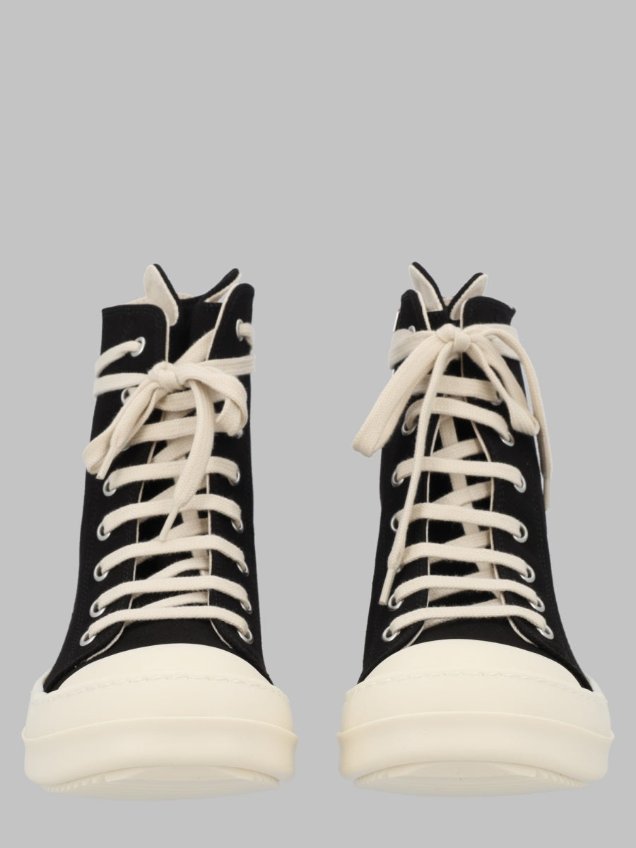 Denim Sneakers Black Cotton Trainers