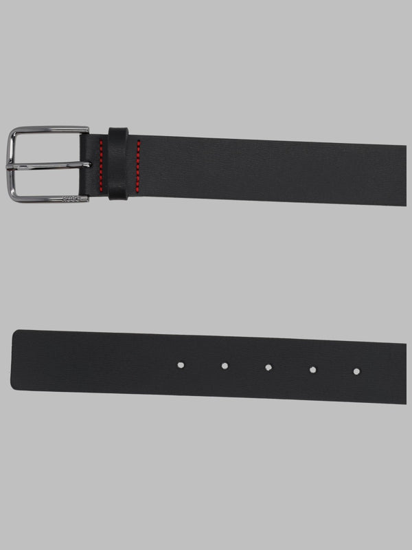 Grained Leather Belt Black Cowhide
