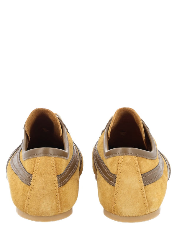 Suede Sneakers Beige Leather Trainers