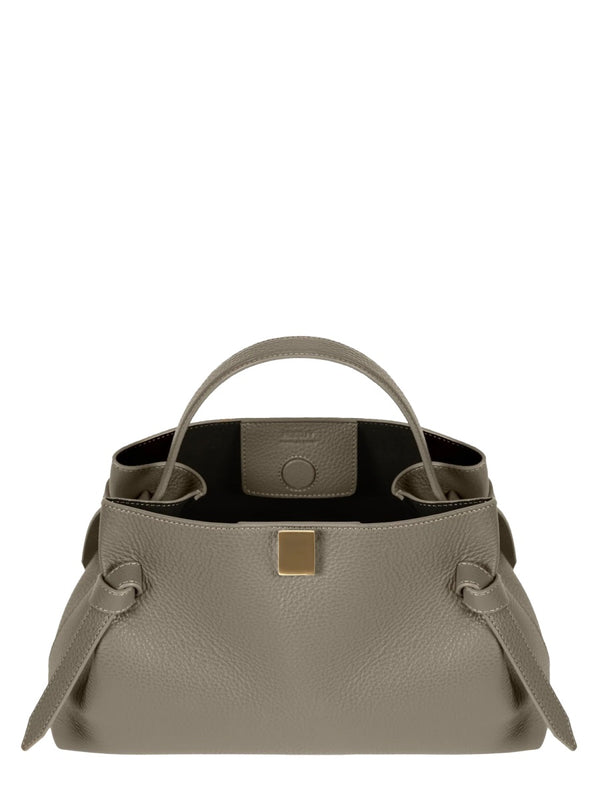 Leather Handbag Gyoza Beige Handbags