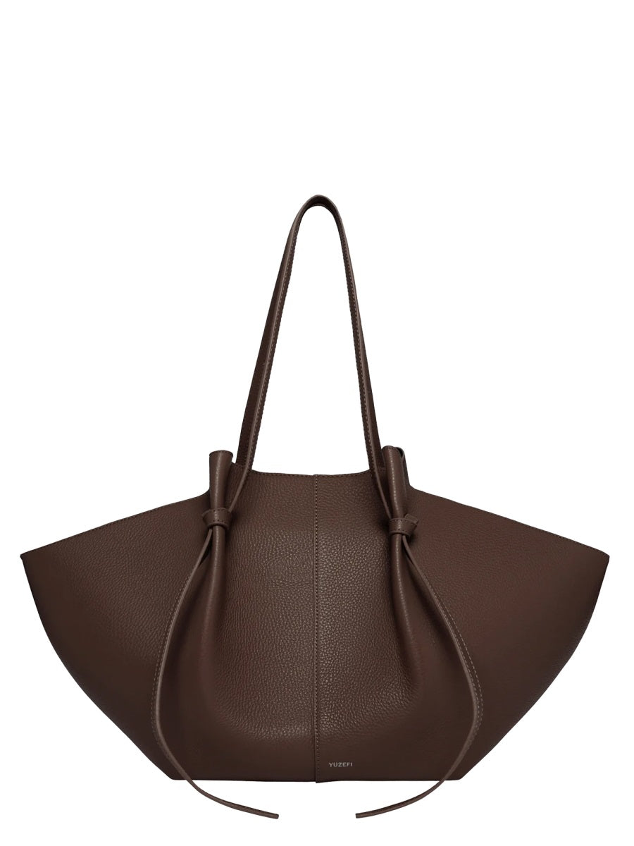 Leather Shoulder Bag Mochi Brown