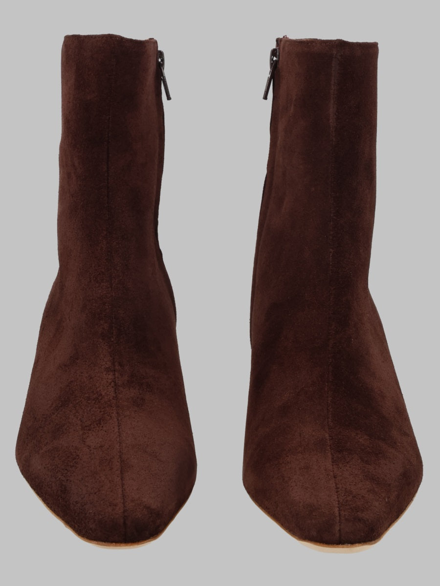 Ankle Boots Suede Brown Leather