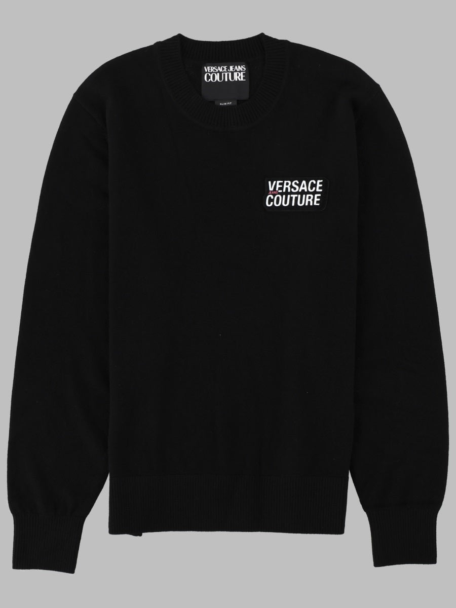 Jumper With Logo Patch Black Jumpers