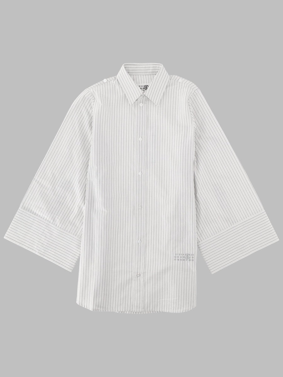 Embroidered Logo Cotton Shirt White