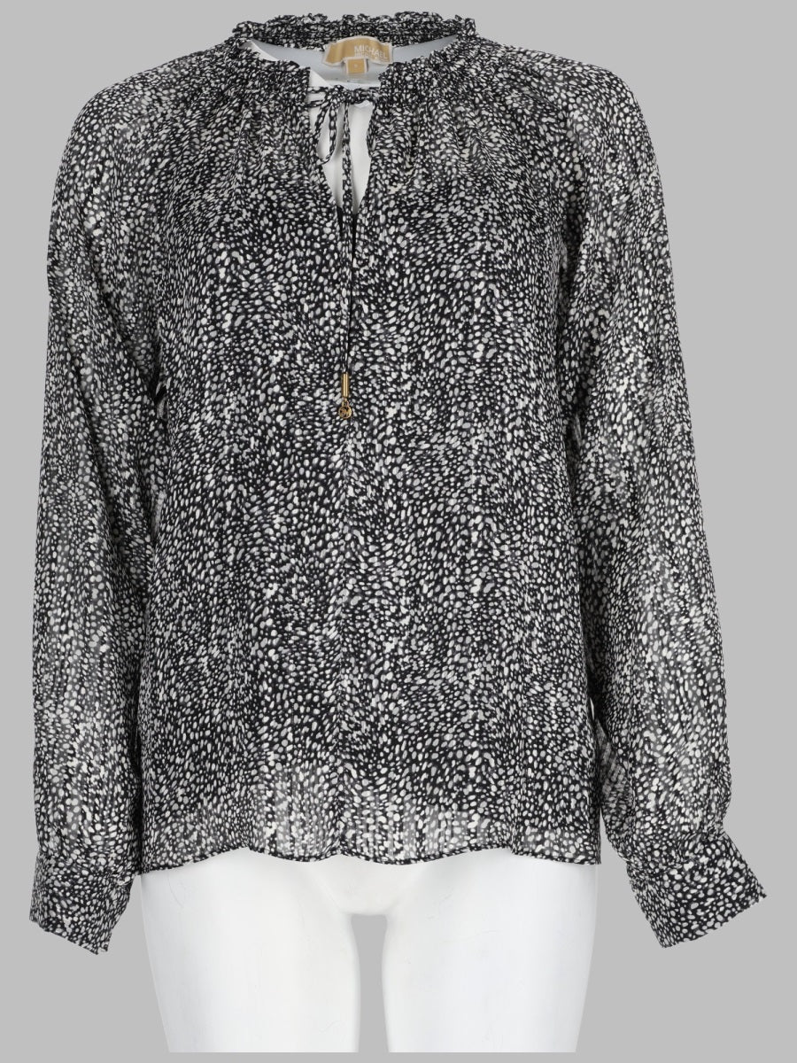 Georgette Blouse With Metallic Print Multicolour Polyester Shirt