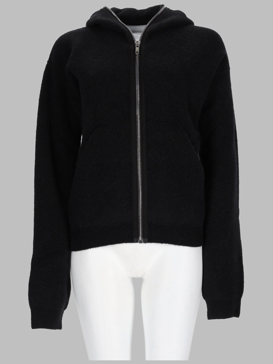 Knit Jacket Black Alpaca Nylon Wool Elastane