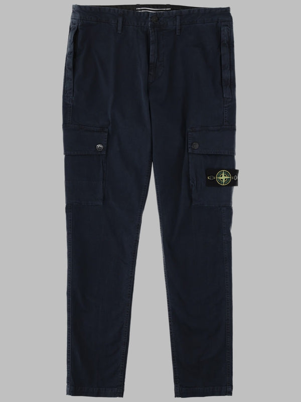 Logo Patch Blue Jeans Cotton Trousers