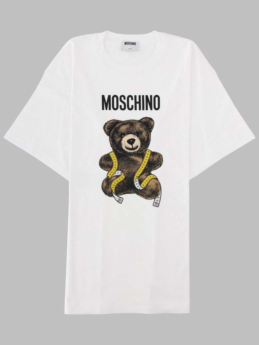 T-Shirt With Teddy Print, White Cotton T-shirts