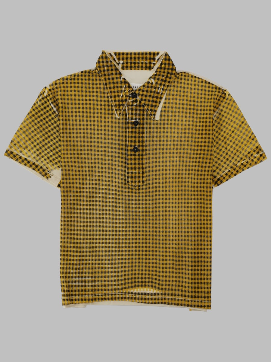 Printed Polo Shirt Yellow Cupro Elastane