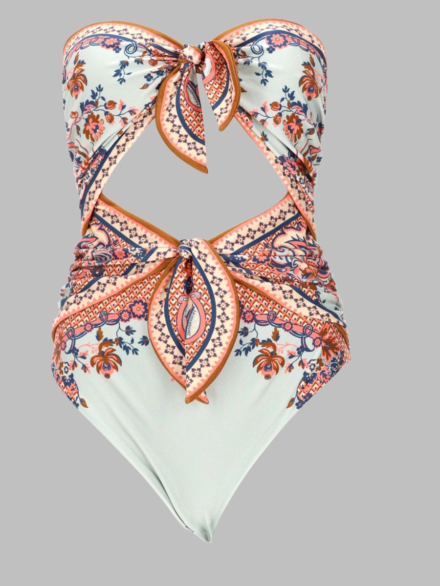 One-Piece Swimsuit Aster Multicolour Polyamide Elastane Swim Shorts