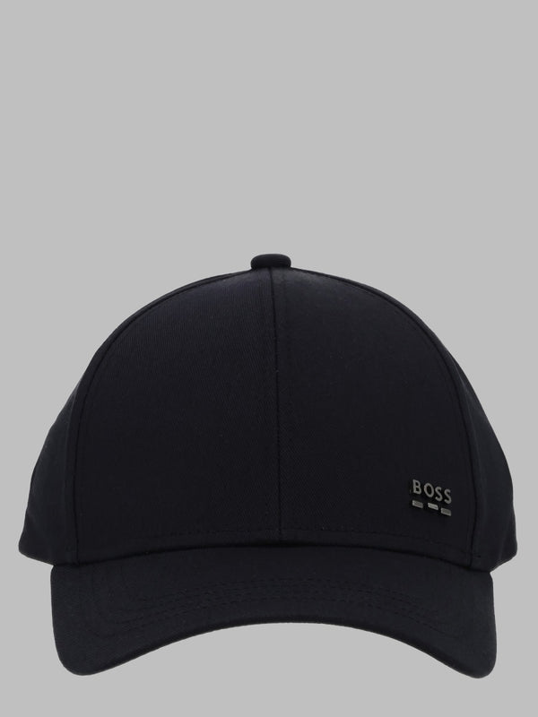 Baseball Cap With Logo Black Cotton Hat