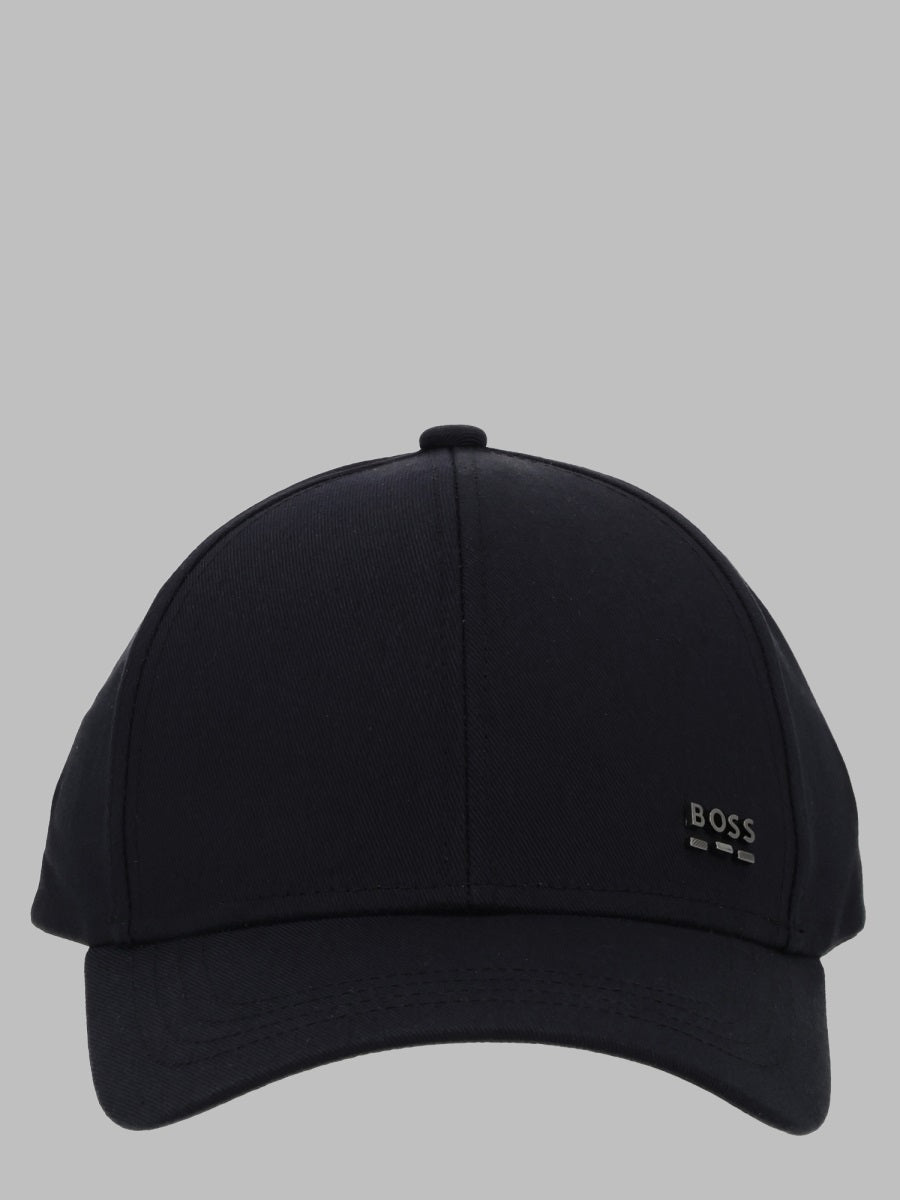 Baseball Cap With Logo Black Cotton Hat