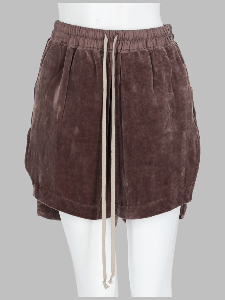 Purple Viscose Silk Shorts