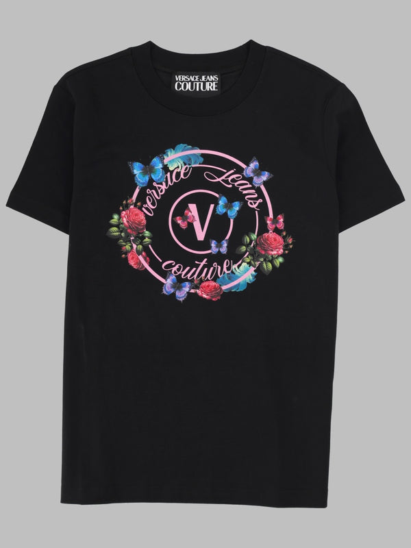 T-Shirt With Butterfly Emblem Black Cotton T-shirts