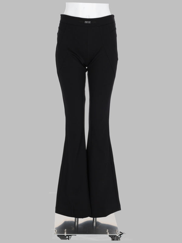 Flared Viscose Trousers Black