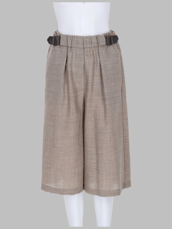 Shorts Beige Wool And Linen Blend