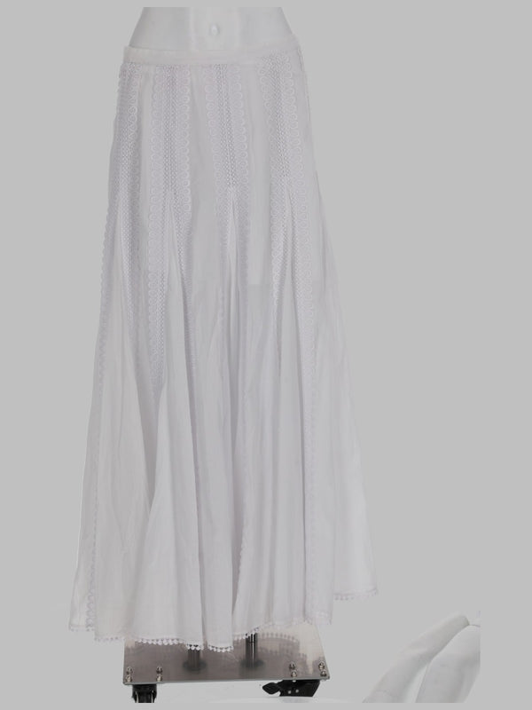White Cotton Long Skirt