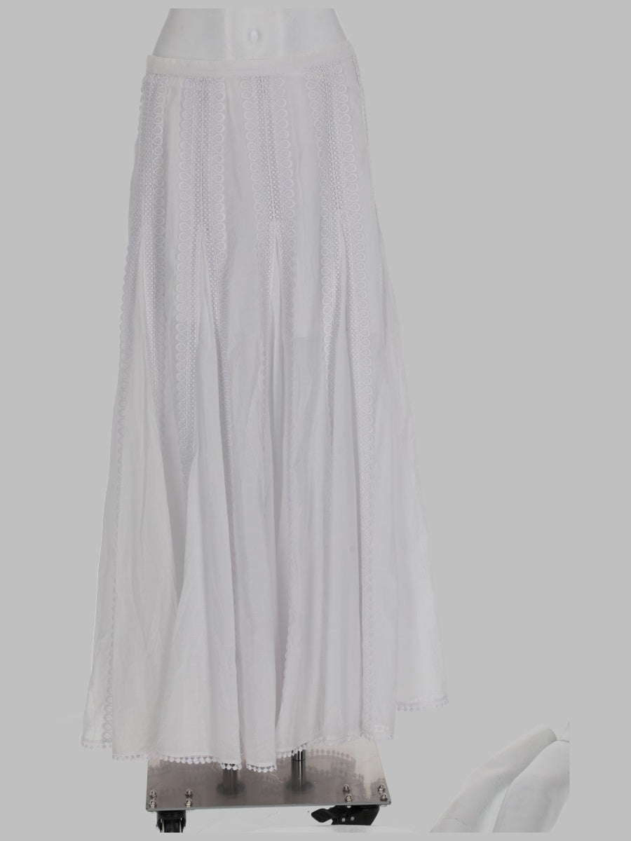 White Cotton Long Skirt