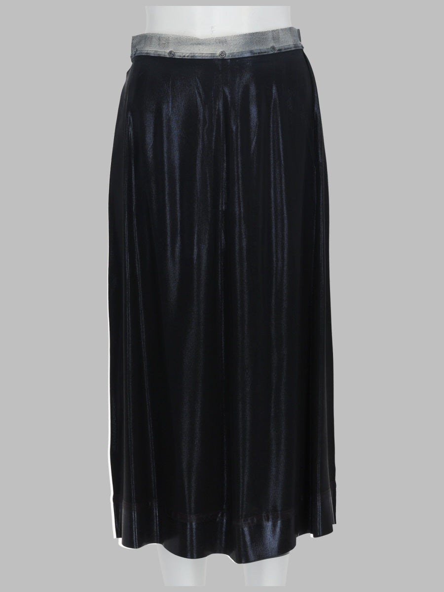 Midi Skirt Silk Blend Black Acetate