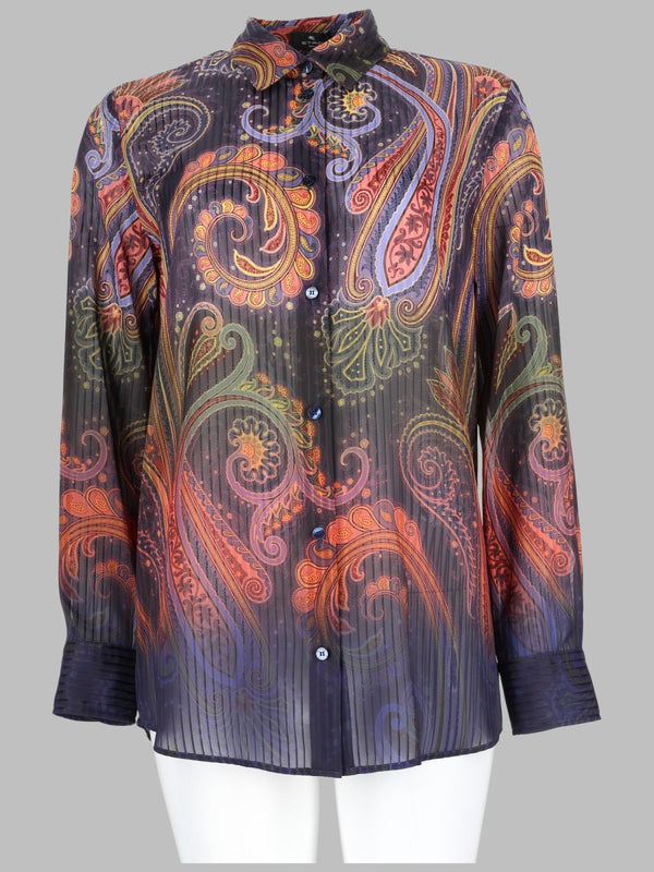 Paisley Print Shirt Multicolour Polyester