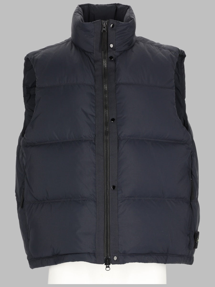 Padded Ripstop Gilet Blue Polyamide Waistcoats & Gilets
