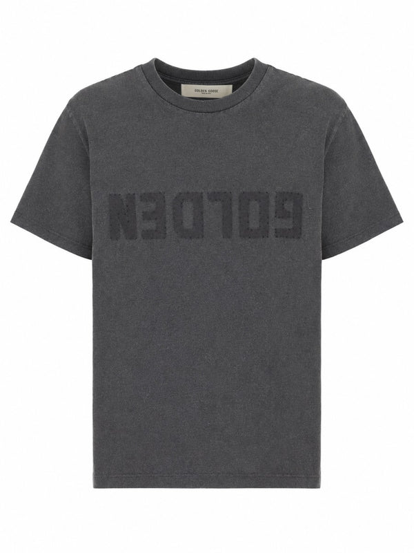 T-Shirt With Logo Charcoal Cotton T-shirts