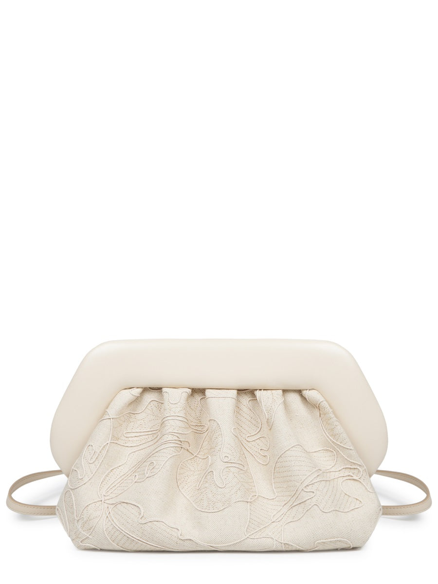Clutch Bag Bios Medium Ivory Embroidered Hemp