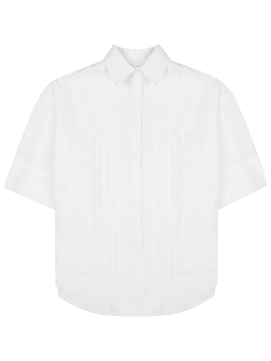 Pleated Cotton Shirt White